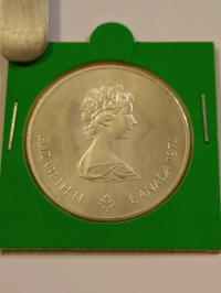 Серебряная монета 5 DOLLAR 19676 серебро Канада ELIZABETH II Монреаль Олимпиада