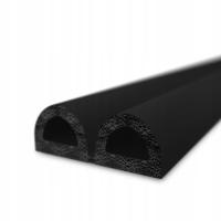 USZCZELKA do Drzwi i Okien SAMOPRZYLEPNA 12x10mm Czarna Profil D - 1m