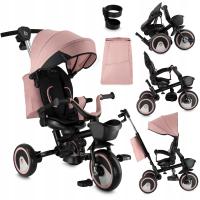 3w1 ROWEREK TRÓJKOŁOWY BIEGOWY - MoMi IVI RÓŻOWY - UCHWYT REGULACJA