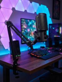 Mikrofon gamingowy pojemnościowy AstroByte ZENITH USB RGB zestaw z statywem