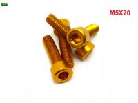 M5X20 ALUMINIOWA ŚRUBA IMBUSOWA DIN 912 KOLOROWA ŚRUBKA ALUMINIOWA ZŁOTA M5