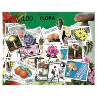 Pakiet 100 znaczków pocztowych - FLORA