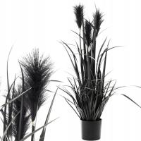 Декоративная искусственная черная трава пампаса 80 x 40 x 40 см в горшке