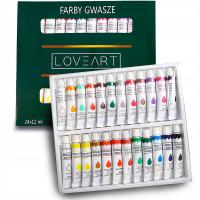Гуашь краски 24x12ml Loveart набор из 24 цветов