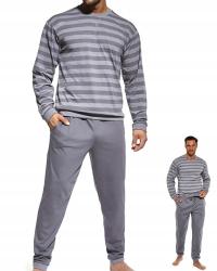 Cornette piżama męska bawełna loose 9 117/160 paski grafitowa 2XL