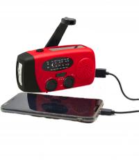 Radio zielone na baterie słoneczne AM/FM z latarką LED i alarmem SOS