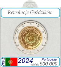 2 euro Portugalia Rewolucja Goździków 2024 + holder