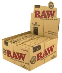 Klasyczne bletki RAW Koneser całe pudełko 24 sztuki bibułki RAW K.S.S.