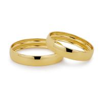 Я к Ана лазурь обручальные кольца золотые свадебные классические 9CT 4,5 мм пара