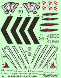 ModelMaker Decals D48118 1/48 Polski F-16 NATO - Tiger Meet 2018