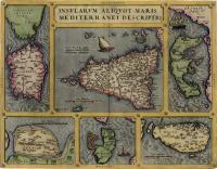Острова Средиземноморья карта 60x80cm 1592r. M36