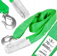 Lina holownicza linka do holowania taśmowa 8000kg 70mm 5m AMIO-03994