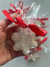 Mydełko mydełka glicerynowe Śnieżynka kremowe Zapach Świątecznego drzewka