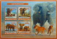 SŁONIE, fauna afrykańska Burkina Faso 2019 ark. #VG2577