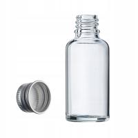 Butelka szklana 30 ml bezbarwna z nakrętką aluminiową