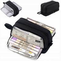 Piórnik Czarny Wielofunkcyjny Do Szkoły Duży Pojemny Uniwersalny Praktyczny