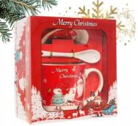 ECARLA kubek świąteczny ze spodkiem i łyżeczką w pudełku KB19WZ4 400ml