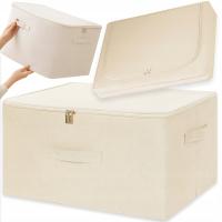 ОРГАНАЙЗЕР ЧЕХОЛ ДЛЯ ХРАНЕНИЯ БЕЖЕВЫЙ 66L ДЛЯ ОДЕЖДЫ ИГРУШКИ ПОСТЕЛЬНЫЕ ПРИНАДЛЕЖНОСТИ
