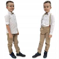 GARNITUR KOMPLET WIZYTOWY KOSZULA SPODNIE MUCHA SZELKI