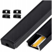 Алюминиевый профиль верхнее покрытие черный абажур темные торцевые крышки 2 м для светодиодов