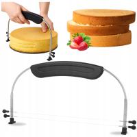 NÓŻ STRUNOWY DO BISZKOPTU CIASTA TORTU 35cm Z RĄCZKĄ CUKIERNICZY 2 STRUNY