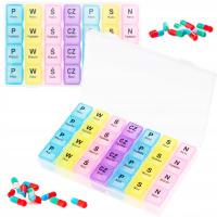 КОНТЕЙНЕР КАССЕТА ЛЕКАРСТВА ТАБЛЕТКИ КОРОБКА ОРГАНИЗАТОР 7 ДНЕЙ НЕДЕЛЯ 4 ВРЕМЕНИ СУТОК