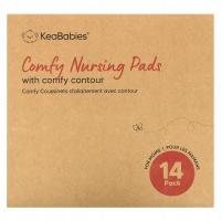 KeaBabies, Comfy Nursing Pads With Comfy Contour, Large, Soft White, 14 Pac