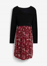 Bonprix sukienka ciążowa przed kolano długi rękaw wielokolorowy