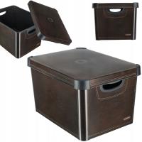 CURVER POJEMNIK DO PRZECHOWYWANIA Z POKRYWĄ PLASTIKOWY 22L ORGANIZER SKÓRA