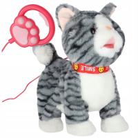 INTERAKTYWNY KOT KOTEK PLUSZOWY NA SMYCZY ZABAWKA EDUKACYJNA DLA DZIECKA