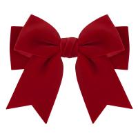 Spinka do Włosów z Dużą Czerwoną Kokardą Świąteczna Aksamitna Efektowna