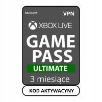 XBOX GAME PASS ULTIMATE LIVE GOLD CORE 90 DNI KLUCZ 3 X 30 DNI VPN