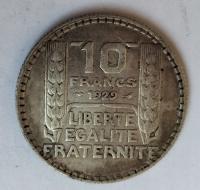 moneta srebro Francja 10 franków 1929