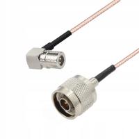 Pigtail QMA wtyk KĄTOWY / N wtyk RG316 20cm