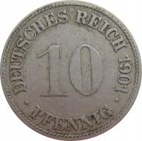 2839. Niemcy 10 Pfennig 1901 G