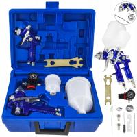 2x pistolet lakierniczy HVLP dysza 0,8 1,4 1,7 malowania walizka reduktor