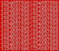 Cyfry samoprzylepne 1,5 cm naklejki czerwony