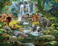 детские фото обои 3D джунгли джунгли 235x305 см слон обои
