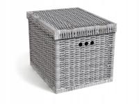 Pudełko kartonowe ozdobne dekoracyjne do przechowywania XL wiklina szara