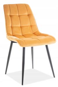 Krzesło tapicerowane CHIC VELVET czarny/curry SIG