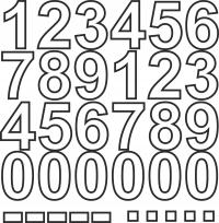 7 CM CYFRY LICZBY NAKLEJKI SAMOPRZYLEPNE BIAŁE