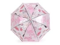 Dziecięcy przezroczysty parasol wystrzałowy kota - różowy św.