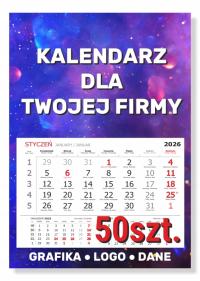 Kalendarz Jednodzielny 2026 50 szt LOGO DANE PROJEKT GRATIS