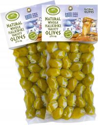 КОРВЕЛ греческие оливки (Халкидики зеленые), набор из двух упаковок, 500г