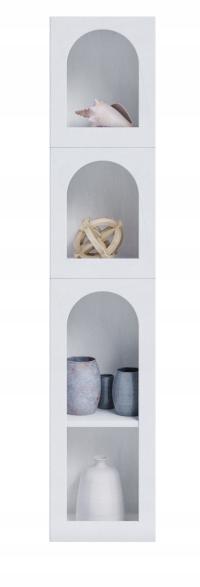 Современный книжный шкаф 40 см декоративный с полками в форме арки скандинавский белый