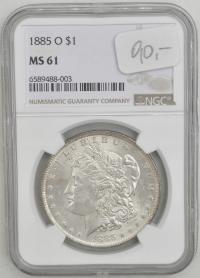 19.ВВ.USA, 1 DOLAR 1885 O NGC MS61