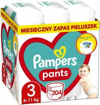 PAMPERS PIELUCHOMAJTKI PIELUCHY 6-11 kg 204 szt.