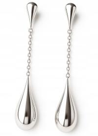 Długie srebrne kolczyki wiszące krople damskie srebro 925 wkrętki