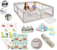 Детский манеж ISERE PREMIUM 150X180, пенопластовый коврик, шарики, губчатый органайзер