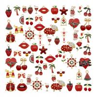 Zestaw charmsów do biżuterii mix wzorów DIY czerwone zawieszki 30 szt.